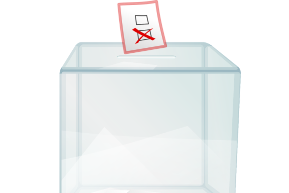 Stimmzettel und Wahlurne