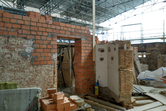 Schlosssanierung August 2019 Stahlbaukonstruktionen und Schadensausweitung