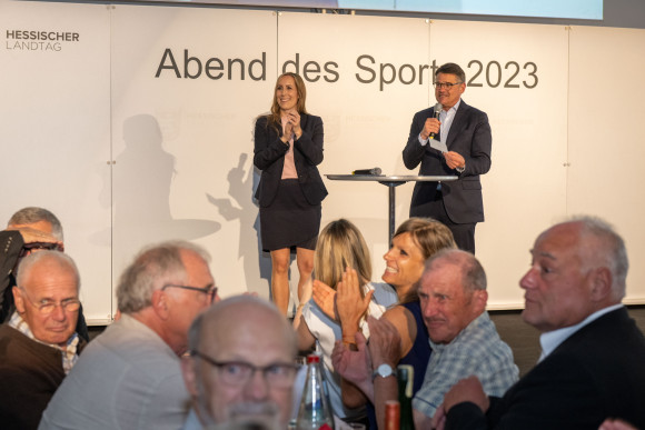 Astrid Wallmann und Boris Rhein beim 11. Abend des Sports im Hessischen Landtag