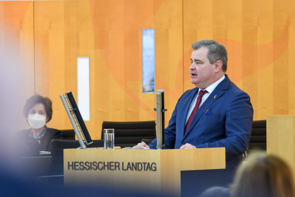Der Generalkonsul der Ukraine am Rednerpult