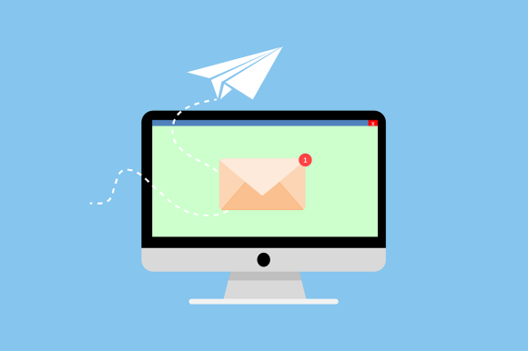 Symbolbild: Bildschirm mit E-Mail-Benachrichtigung