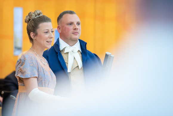 Hessentagspaar am Rednerpult