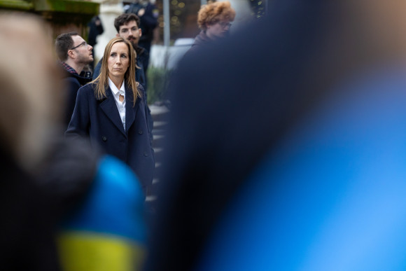 Vier Jahre Krieg gegen die Ukraine Solidaritätskundgebung Astrid Wallmann