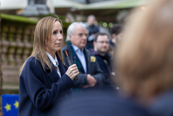 Vier Jahre Krieg gegen die Ukraine Solidaritätskundgebung Ansprache Wallmann