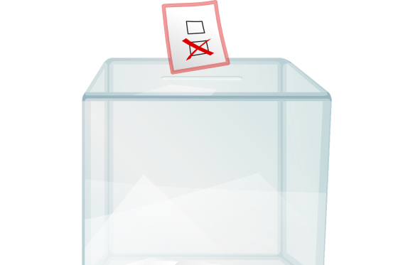 Stimmzettel und Wahlurne