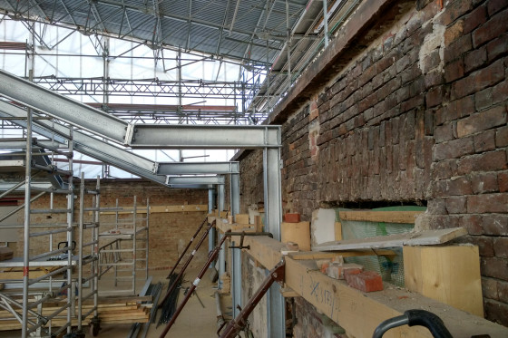 Schlosssanierung August 2019 Stahlbaukonstruktionen und Schadensausweitung