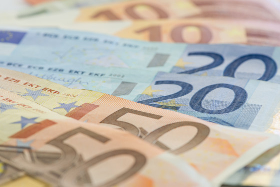 aufgefächerte Euro Geldscheine