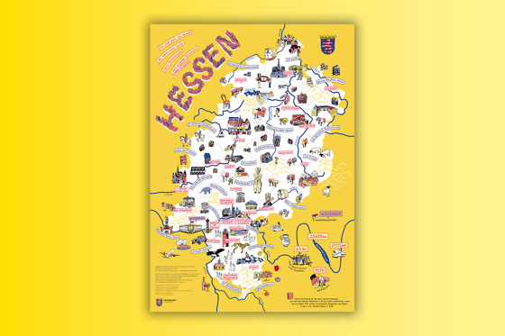 Illustrierte Hessenkarte