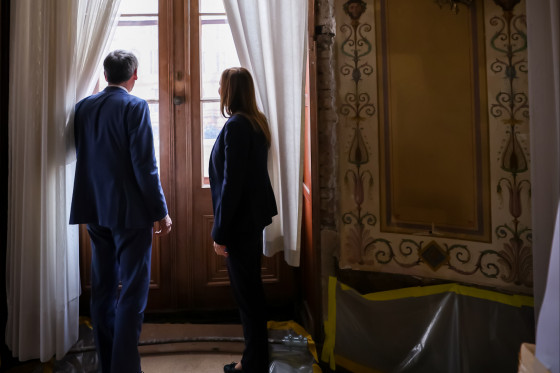 Landtagspräsident Hering und Landtagspräsidentin Wallmann im Stadtschloss