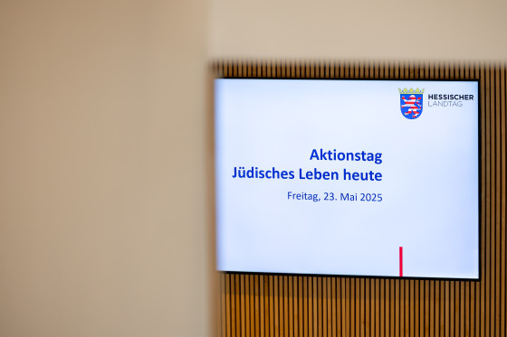 Bildschirm mit Text Aktionstag Jüdisches Leben heute