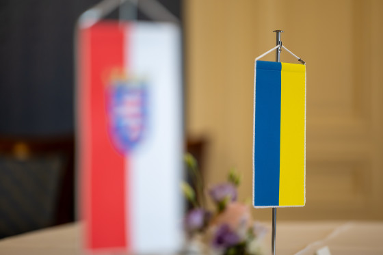 Wimpel Hessen Ukraine Tischwimpel