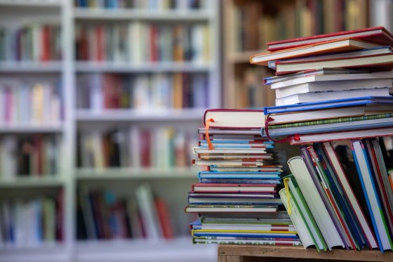 Tag des Ehrenamts Bücherbasar Bücherstapel