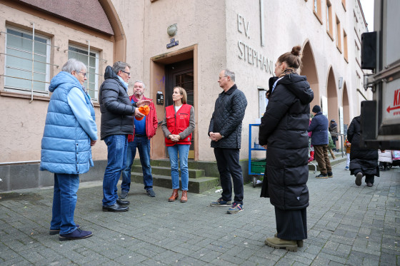 Dank für Einsatz 2025 Tafel vor der Kirche