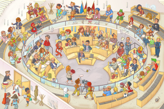 Wimmelbuch Plenarsaal