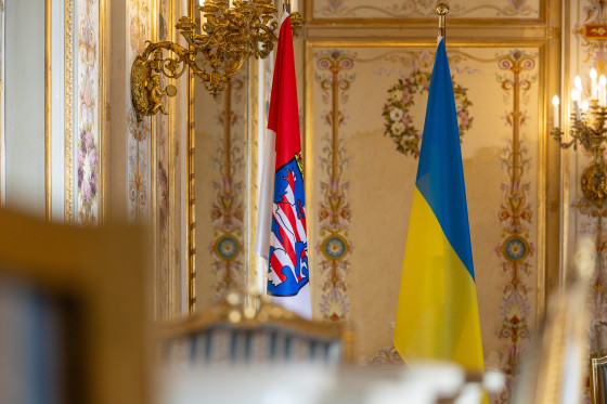 Besuch Oleksandra Matviichuk Flaggen