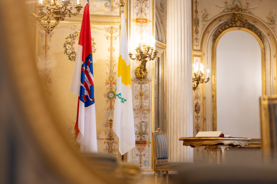 Besuch Botschafterin Republik Zypern Flaggen