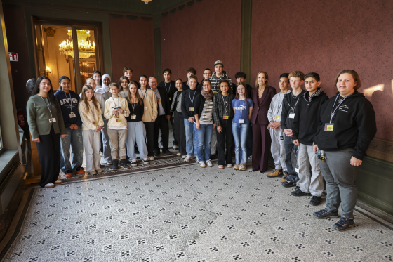 Fragerunde mit Jugendlichen aus dem Seminar „Im Zentrum der Landespolitik“