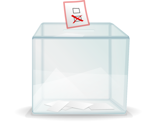 Stimmzettel und Wahlurne